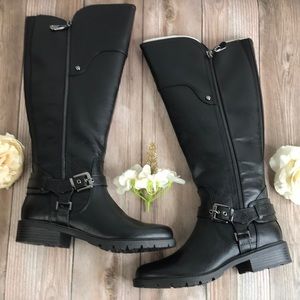 NWT Guess Black Leather Boots 8.5M